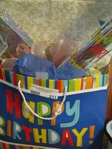 lot 211 image: birthday  bags and wrapping paper