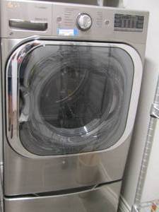 lot 255 image: LG True Steam Dryer with Pedestal