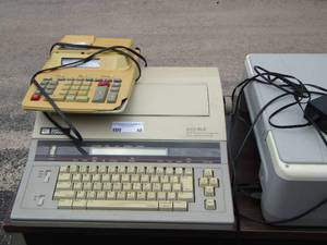 lot 48 image: calculator typewriter, HP  printer