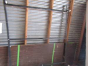 lot 53 image: metal queen bed frame ( tables not included)