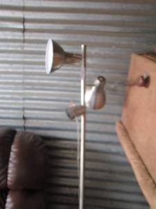lot 54 image: silver floor lamp missing 1 cover