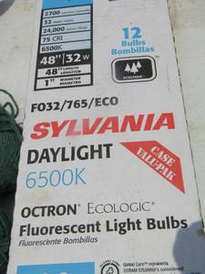 lot 66 image: qty 2 shop lights - qty 3 sylvania lights in box