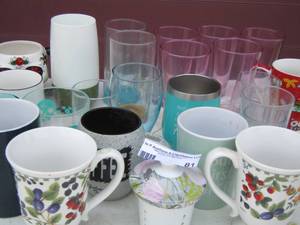 lot 81 image: large lot of drinking glasses- coffee cups