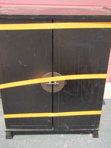 lot 8 image: double door black storage cabinetdvd cabinet