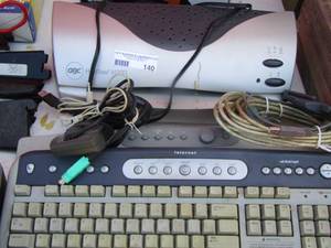 lot 140 image: heat-seal h200- internet key boards qty 2, computer speakers, computer mouse