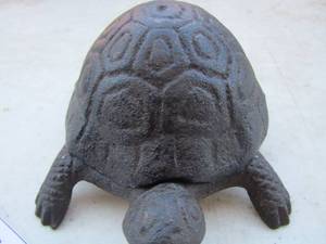 lot 163 image: cast iron covered turtle