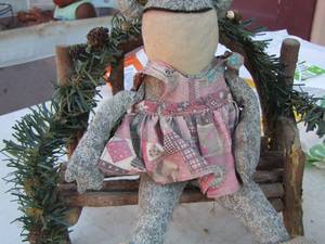 lot 186 image: wooden tree bench - handmade frog