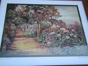 lot 195 image: 20x24 framed art by Andre Framed garden art 20x24