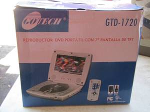 lot 198 image: go tech GTD - 1720 portable dvd player with remote