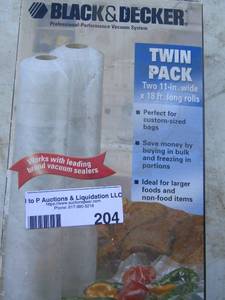 lot 204 image: black and decker vacuum rolls twin pack new 11 wide - 18 ft. long rolls