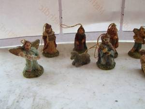 lot 210 image: mini nativity Christmas ornaments