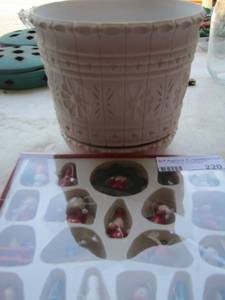 lot 220 image: wooden Christmas figurine - carved wood planter pot