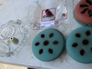 lot 221 image: 3 centriela burner, 2 ash trays and 2 cigarette snuffers