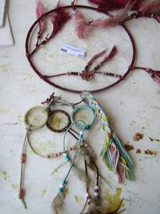 lot 29 image: dream catcher with mini ones hanging from bottom total 4 all handmade