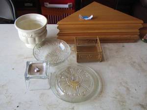 lot 247 image: house hold dcor plus small wooden shelf for corner