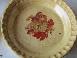 lot 256 image: black strainer pan, pie dish, various utensils