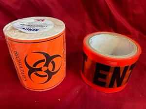 lot 36 image: Biohazard Stickers and Do Not Enter Tape