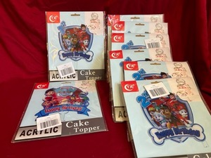 lot 69 image: 9 Paw Patrol Birthday Cake Toppers