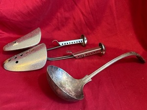 lot 83 image: Metal Shoe Forms and Silver Plated Ladle