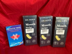 lot 94 image: 3 boxes of mouth strips and 1 box of mouth tape