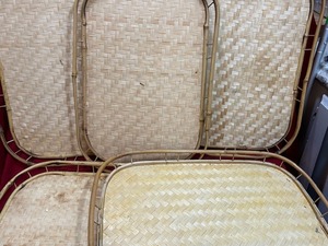 lot 149 image: Five wicker TV trays