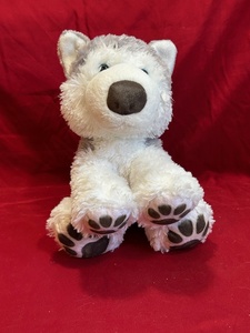 lot 213 image: Aurora brand husky stuffed animal, weighted feet
