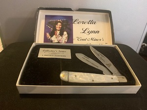 lot 1 image: Old-Ram Collectable collectable pocket knife in box. Mother of pearl handle Loretta Lynn C0al Miners daughter$$