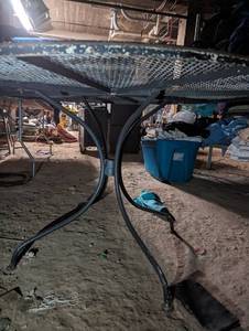 lot 131 image: Vintage Black Wrought Iron Patio Dining Table
