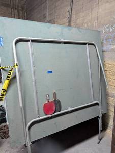 lot 303 image: Folding Table Tennis Ping Pong Table with Set of Paddles