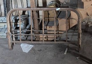 lot 301 image: Vintage Headboard and Footboard with Bed Frame