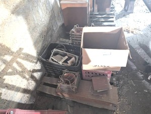 lot 335 image: Mixed Lot of Plant Pot and Pot Holders, Tiles, Scrap Metal, and MORE...