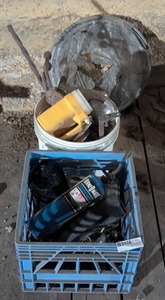 lot 331 image: Mixed Lot of Paint, Light, Cords, Buckets, Scrap Metal, Gloves, and MORE...