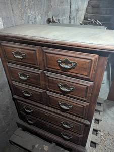 lot 339 image:  5 Drawer Wood Wardrobe