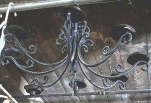lot 246 image: Antique Wrought Iron Chandelier
