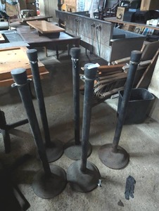 lot 230 image: 4 PC Metal Stanchion Set