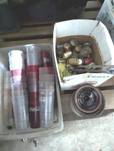 lot 292 image: 32 oz Coke Cups, Candles, Candle Holders, and MORE...