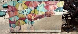 lot 24 image: Large Ksenia Sizaya Rainy Day Hand-painted Canvas Art (5x2x3)
