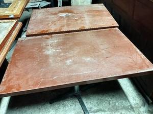 lot 214 image: 2 PC Brown Restaurant Tables (4x30) (Images Representative, but May Not Be Exact Item)