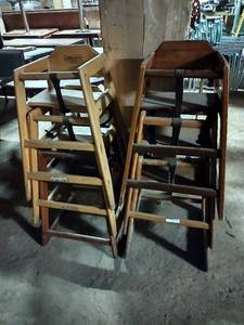 lot 172 image: 6 PC Restaurant Wooden Baby High Chair