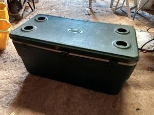 lot 165 image: Large Green Hard Sided Cooler w Lid