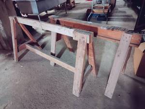 lot 147 image: 2 PC Heavy Duty Sawhorse Woodworking Set