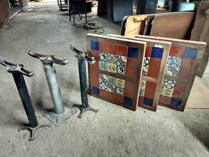 lot 97 image: 3 Pc Wall Mounted Chilis Restaurant Tables (35x25.5 wo Screws