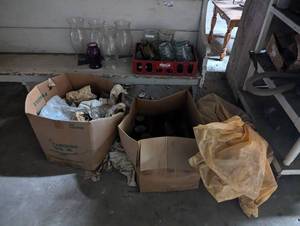 lot 388 image: Glassware Including Cups, Vases, Ladels, Glasses, and MORE...