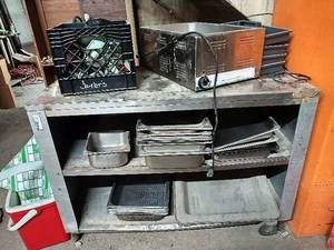 lot 282 image: Contents on Shelves Including Commercial Kitchen Bowls, Pans, and MORE...