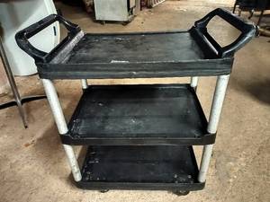 lot 420 image: Black 3-Tier Serving Cart