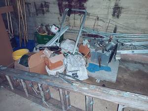 lot 137 image: Mixed Lot of Pipes, Painting Supplies, Gardening Supplies, Bags of Thrifty-Sorb Multi-Purpose Absorbent, and MORE...