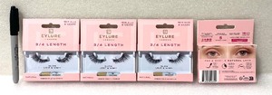 lot 15 image: Lot Of 4 - New Eylure London 34 Length Lashes, Natural - As Shown