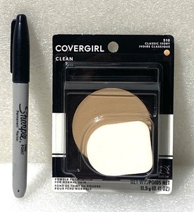 lot 23 image: New CoverGirl Clean Classic Ivory 510 Powder Foundation For Normal Skin, .41 Oz - As Shown