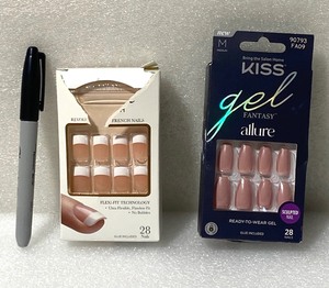 lot 24 image: Lot Of 2 New Other - KISS Products Glue On Fake Nails (1) Sugar Rush & (1) Happy Ending, 31 Ct Each Box - As Shown