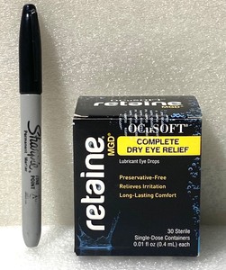 lot 33 image: New OCuSOFT Retaine MGD Complete Dry Eye Relief, 30 Sterile Single-Dose Containers - As Shown - Retails $25